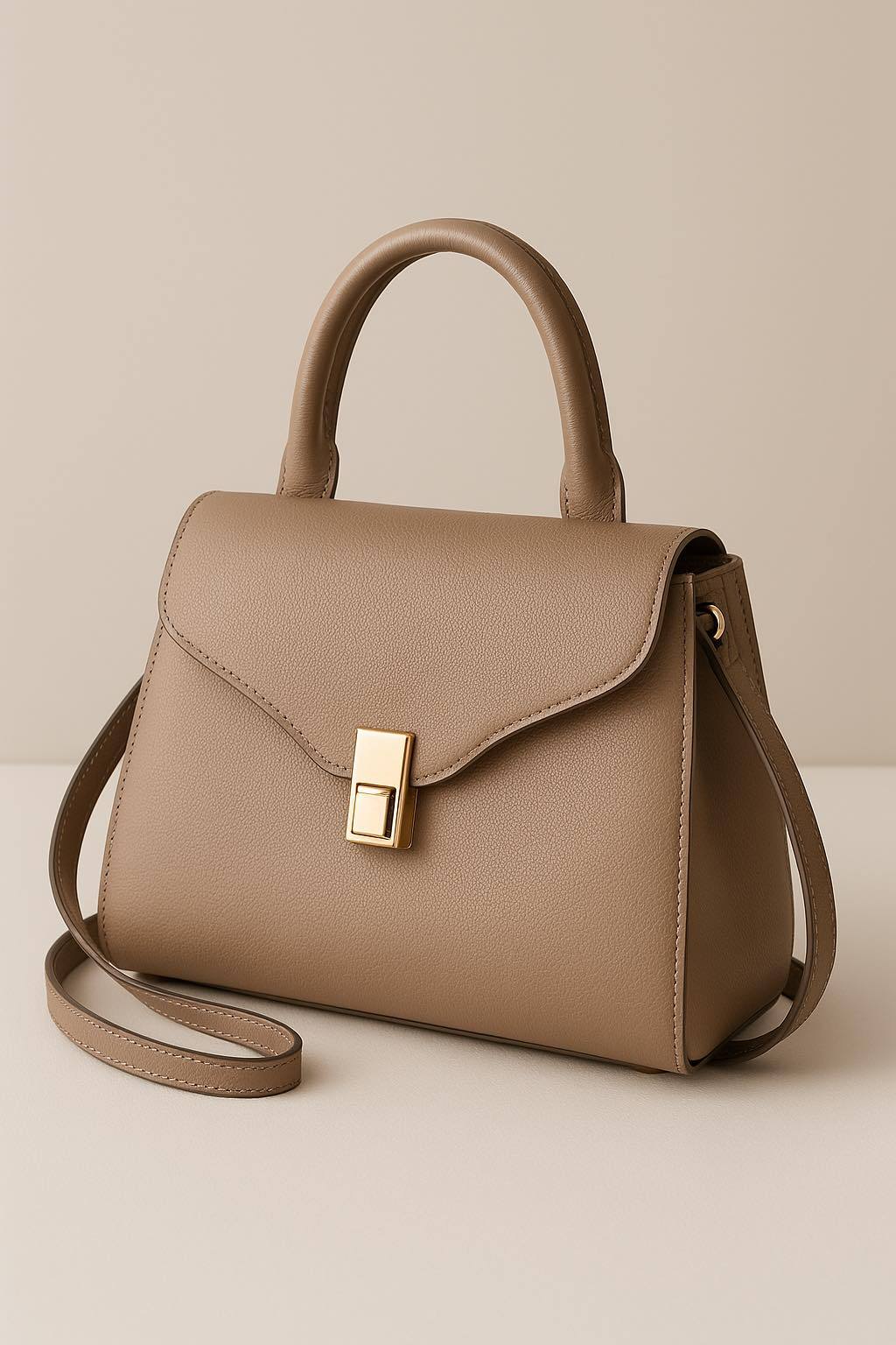 Bolsa transversal tamanho médio em couro ecológico